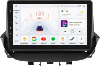 Image de Autoradio avec Bluetooth et CarPlay pour Renault Laguna 2 (2001-2007) – Compatible avec Apple et Android – Système stéréo avec système de navigation – 3 Go de RAM, 32 Go de mémoire