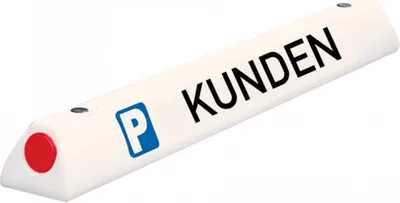 Produktbild von Dreifke® Parkplatzbegrenzung KUNDEN, mit 2 roten Reflektoren, weiß, 450x100x90mm