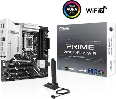 Produktbild von ASUS PRIME Z890M-PLUS WIFI, Intel, LGA 1851 (Socket V1), Intel Core Ultra (Series 2), LGA 1851, DDR5-SDRAM, 192 GB