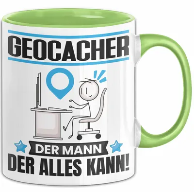 Produktbild von Geocacher Tasse Geschenk für Geocacher Der Mann Der Alles Kann Geschenkidee zum Geburtstag (Grün)