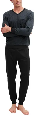 Produktbild von CALIDA Relax Streamline Bündchen-Pyjama Herren schwarz 52-54