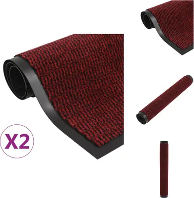 Produktbild von vidaXL Schmutzfangmatten 2 Stk. Rechteckig Getuftet 40x60 cm Rot -  Fußmatten