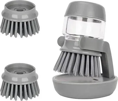 Image de Porte-brosse à vaisselle pour lave-vaisselle, distributeur de savon électrique pour le nettoyage de la cuisine - gris