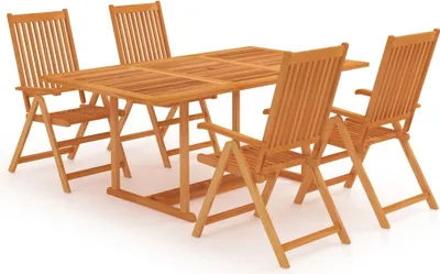 Produktbild von The Living Store 5-tlg. Garten-Essgruppe Massivholz Teak