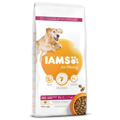 Productafbeelding van IAMS Hondenvoer Senior, voor grote rassen, met kip, 12 kg