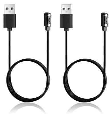 Productafbeelding van Set van 2 universele oplaadkabels voor smartwatches, 2-pins 4 mm snellaadkabel
