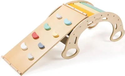 Immagine prodotto di Set di altalene per arrampicata Montessori 5in1 con tavola 2in1 - Fresca l'altalena multifunzionale in legno (NUOVO)