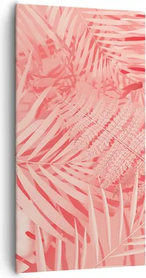 Produktbild von Bild auf Leinwand - Leinwandbild - Einteilig - Rosa Blätter Palmen - 65x120cm - Wand Bild - Wanddeko - Wandbilder - Leinwanddruck - Bilder - Wanddekoration - Leinwand bilder - Wandbild - PA65x120-4745