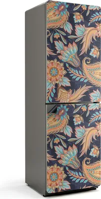 Obrázok produktu pre Rastlinný vzor s ornamentmi - Magnetický kryt chladničky - Magnetická dekoratívna fólia do kuchyne - Magnetická dekorácia na chladničku - Samolepiaca magnetická tabuľa - Magnetická fólia na dvere chladničky - 60x190 cm