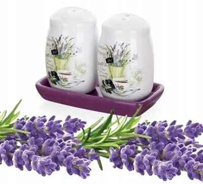 Obrázek produktu pro Domosfera Sada solniček a peprniček s podtácí podložkou, design "Levandule"