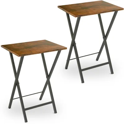 Produktbild von 2er Set Beistelltisch I Klappbarer Couchtisch I Klapptisch aus MDF TV Tisch im Industrial Style