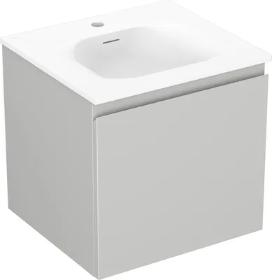 Produktbild von Mexen Orio Badezimmermöbel 50 cm mit Waschbecken Vela, 1 Schublade, grau matt/weiß matt - 91A10-05047-1-BF62-W23M01