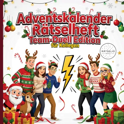 Produktbild von Adventskalender mit Rätselheft für Teamduell, Lösungen im Heft