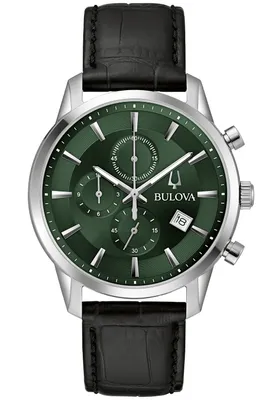 Produktbild von Bulova 96B413 Herrenuhr Chronograph Sutton Schwarz/Grün