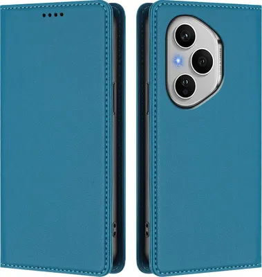 Immagine prodotto di Custodia in pelle per Honor 400 Pro, custodia a libro magnetica in Finto cuoio con supporto, blu lago