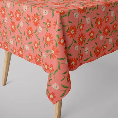 Produktbild von Tischdecke abwaschbar Blumen rosa div. Größen von SCHÖNER LEBEN. Größe 130 x 160 cm