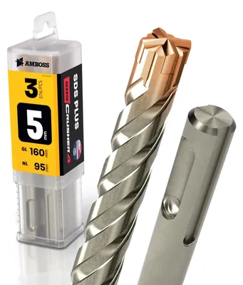 Zdjęcie produktu dla Wiertło SDS-Plus 5,0 x 95 mm - 4-ostrzowe - Węglik spiekany - Do betonu i cegły