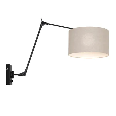 Produktbild von Steinhauer - wandleuchte - Prestige Chic - schwarz - leinen metall - stehlampe - E27 - 8119ZW