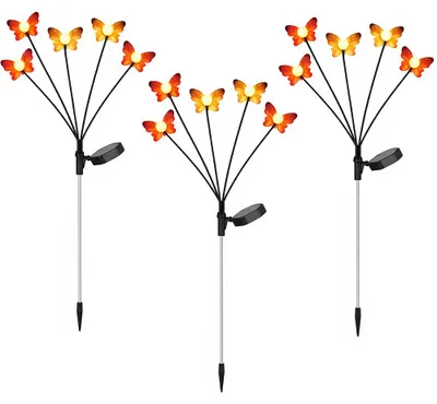 Zdjęcie produktu dla Lampa solarna LED, 3 diody, model motyla, wys. 68 cm