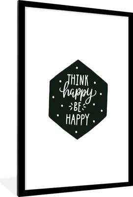 Produktbild von MuchoWow® MuchoWow® Gerahmtes Poster Zitat - Glücklich - Kind - Jungen - Mädchen - Baby - Kinder 60x90 cm - Poster mit zchwarzem Bilderrahmen - Dekoration - Wandposter Wohnzimmer - Hochwertig