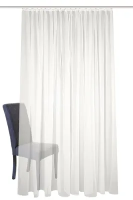 Fertigstore Uni, wolwit, 265 x 300 cm, Plisseeband