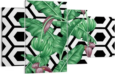 Produktbild von Bild auf Leinwand - Leinwandbild - Blatt Pflanze Blume - 120x70cm - Wand Bild - Wanddeko - Leinwanddruck - Bilder - Kunstdruck - Wanddekoration - Leinwand bilder - Wandkunst - DL120x70-3798