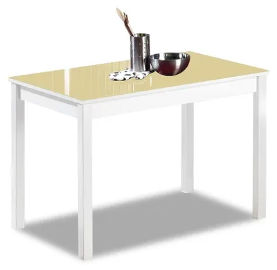 Produktbild von Moderne Küchentisch aus Aluminium mit Glasplatte