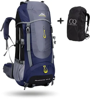 Productafbeelding van CarryQuest® 70L trekkingrugzak, nylon, met regenhoes, blauw