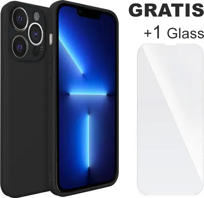 Obrázok produktu pre SOONTEC ochranné puzdro (čierne) pre Apple iPhone 13 Pro Max, ochranné TPU puzdro + 1 ochranné sklo, FULL COVER GLASS