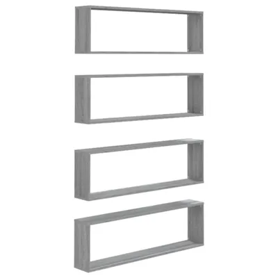Produktbild von Wandregale 4 Stk. Grau Sonoma 100x15x30 cm Holzwerkstoff