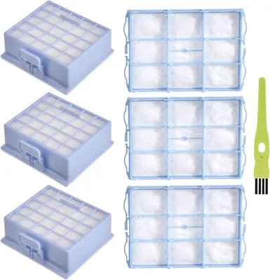 Produktbild von Ersetzt 3x HEPA Filter+3x Motorschutzfilter für Siemens VS06G VS06B VS06C VSZ3 (Z3.0) Serie VSZ31423 VSZ31455 VSZ31456 VSZ31466 für Siemens Synchropower, Geeignet für Bosch BSG6 / BSGL3 / BSGL4 Serie