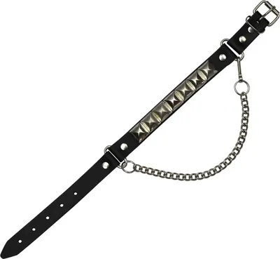 Produktbild von 2x Stiefelkette aus Leder - Pyramidennieten - schwarz