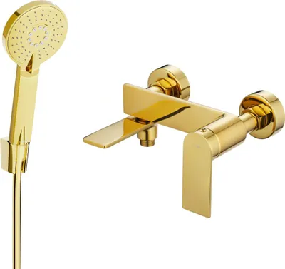 Produktbild von Mexen Zero R40 Wannenbatterie mit Brausegarnitur, Gold - 7113R40-50