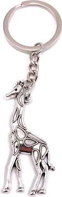 Produktbild von Onwomania Schlüsselanhänger Giraffe Wüsten Tier Metall Anhänger Charm