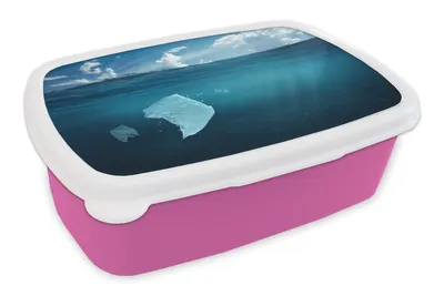 Image de MuchoWow® Boîte à lunch Brotzeit, 17x11 cm, Océan - Plastique - Bleu, boîte à goûter pour enfants