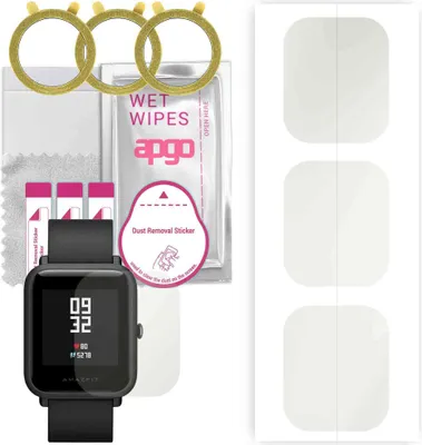 Produktbild von apgo 3 Stück Schutzfolie, Matt, kompatibel mit Amazfit BIP Smartwatch, Hydrogel Displayschutzfolie mit Positionierhilfe, Displayfolie, robust und kratzfest
