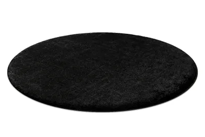 Zdjęcie produktu dla Dywan łazienkowy SANTA koło jednolity, antypoślizgowy, miękki - czarny koło 100 cm