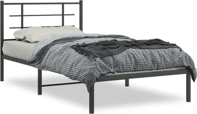 Image de Maison Exclusive - Cadre de lit avec tête de lit en métal noir 107x203 cm