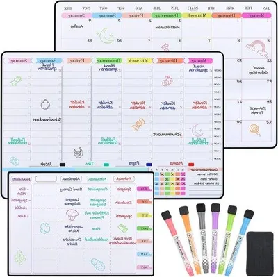 Produktbild von Famanu Wochenplaner - Magnetisches Whiteboard mit Monats- und Menüplaner