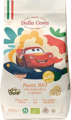 MAKARON (SEMOLINOWY TRÓJKOLOROWY) DISNEY AUTA BIO 300 g - DALLA COSTA