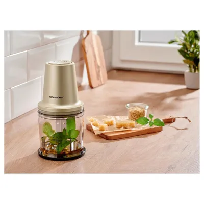 Produktbild von SILVERCREST Multi Zerkleinerer Mixer 260 W Turbotaste Gemüse Zwiebeln Nüsse Champagner NEU