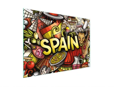 Produktbild von Schneidebrett Herdabdeckplatte Multiglasschneidplatte 30x22 cm Spanien Stier