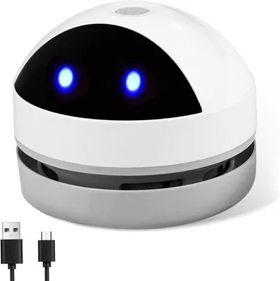 Zdjęcie produktu dla Mini odkurzacz ręczny – ładowany przez USB i bezprzewodowy – duża moc ssania do biura, na biurko, do samochodu, do poduszek i klawiatury – biały