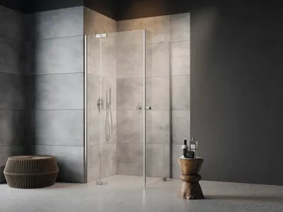 Obrázek produktu pro Sprchový kout s rohovým vstupem Jungborn SETTE 90 x 75 cm barva rámu stříbrná dekor skla čiré sklo
