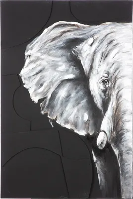 Zdjęcie produktu dla Gilde Bild, rechteckig, "Elefant", Elefantenmotiv, Leinwand, grau, , L. 3,2 cm, B. 60 cm, H. 90 cm  38367
