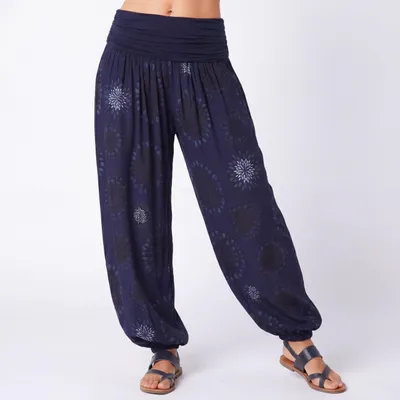 Produktbild von Haremshose Damen weite Hose mit Gummizug Sommerhose Gr. 36 bis 48 Schlupfhose