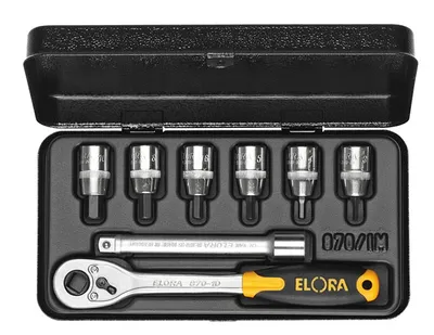 Produktbild von Elora Steckschlüssel-Satz 3/8", Innensechskant, 8-teilig 3-10 mm, ELORA-870-INMU