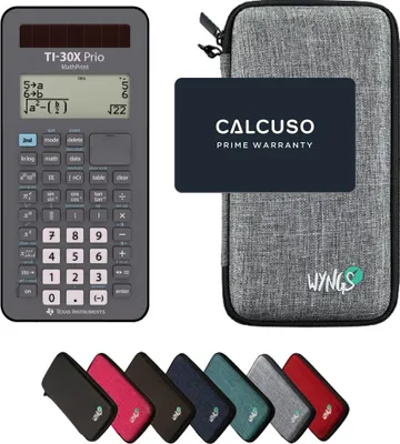 Produktbild von TI-30X Prio MathPrint inkl. WYNGS Schutztasche Hellgrau - Wissenschaftlicher Taschenrechner - Basic Set