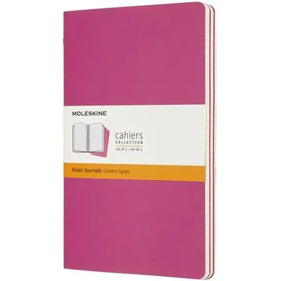 Image de Carnet de notes Moleskine Cahier L, ligné, 3 pces, rose foncé