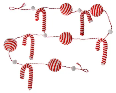 Immagine prodotto di Ghirlanda natalizia Clayre & Eef 170 cm rosso bianco plastica